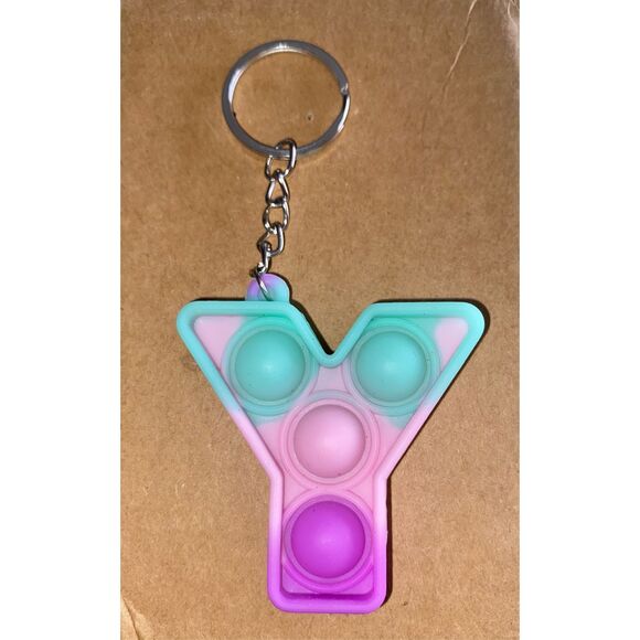 ☀️3/$12☀️ Letter Y Pop Fidget Toy Keychain - Picture 1 of 3